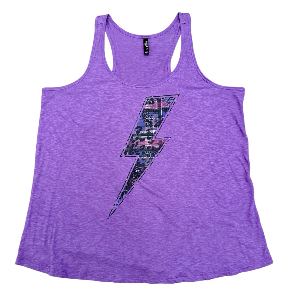 Torrid 1X Purple Lightning Bolt Slub Racerback Tank Top